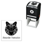 かわいいアライグマの頭名 セルフインキングスタンプ (インサイチュ)