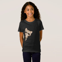 かわいいアライグマの顔出しキッズTシャツ