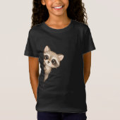 かわいいアライグマの顔出しキッズTシャツ Tシャツ (正面)