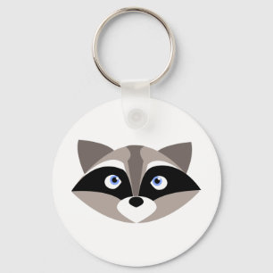 かわいいアライグマの顔 キーホルダー