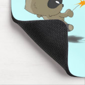 かわいいアライグマの鳥のフェンシングの漫画の日本製アニメのマウスパッド マウスパッド (コーナー)