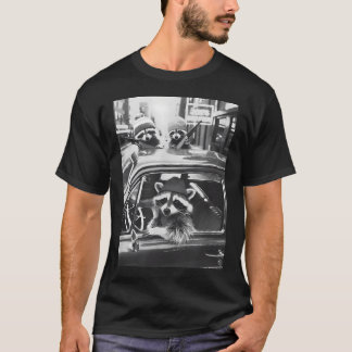 かわいいアライグマギャングビンテージクールフェリネ Tシャツ