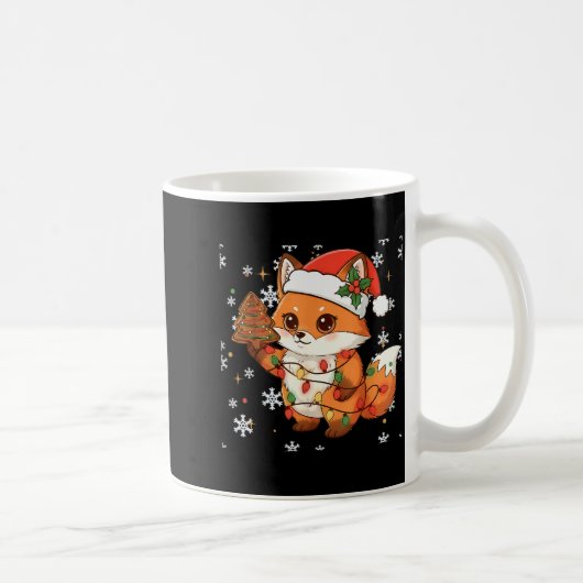 かわいいアライグマライトツリーケーキ面白いクリスマスメリークリ コーヒーマグカップ (右)