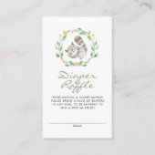 かわいいアライグマリースベビーシャワーおむつラッフル エンクロージャーカード (正面)