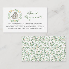 かわいいアライグマリース赤ちゃんシャワー予約リクエスト エンクロージャーカード