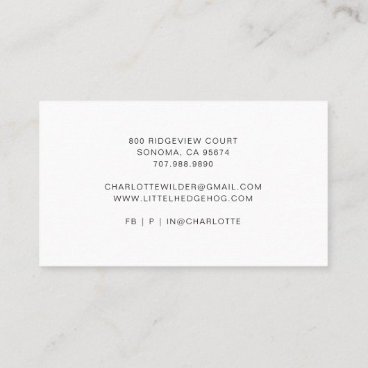 かわいいアライグマ保育園の名刺 名刺 (裏面)