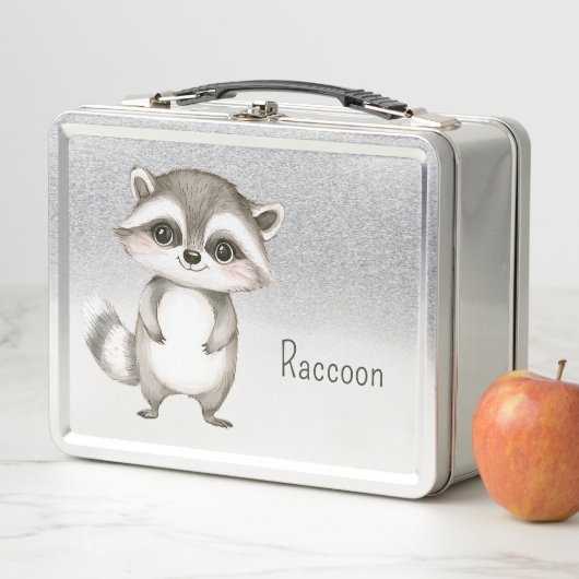 かわいいアライグマ動物 メタルランチボックス (インサイチュ)