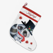 かわいいアライグマ大きなクリスマスストッキング ラージクリスマスストッキング (正面 (吊り時))