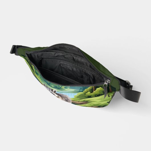 かわいいアライグマ愛好家の名前を追加 ファニーパック (見開き)