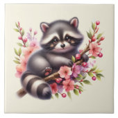 かわいいアライグマ愛好家カントリー動物 タイル (正面)