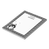 かわいいアライグマ格子柄メモ帳 ノートパッド (回転)