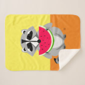 かわいいアライグマ漫画 シェルパブランケット (正面(横))