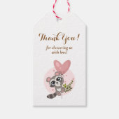 かわいいアライグマ赤ちゃんシャワーありがとう ギフトタグ (正面)