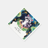 かわいいアライグマ赤ちゃんシャワー スタンダードカクテルナプキン (角)