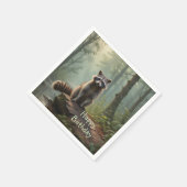 かわいいアライグマ スタンダードカクテルナプキン (角)
