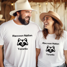かわいいアライグマ トロント・ライトモノトーン Tシャツ