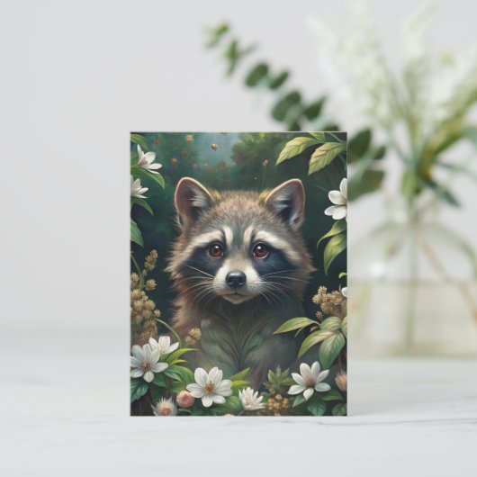 かわいいアライグマ ポストカード (スタンド正面)