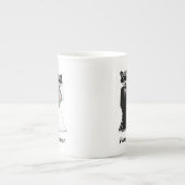 かわいいアライグ結婚マの新郎新婦カスタム ボーンチャイナマグカップ (正面)