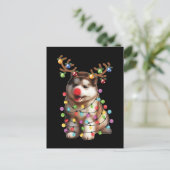 かわいいアラスカンマラムートドッグクリスマスホリデーギフト ポストカード (スタンド正面)