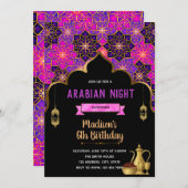 かわいいアラビアンナイトのテーマのパーティの招待状 招待状 (正面/裏面)