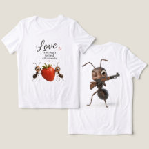 かわいいアリが大好きなデザインのTシャツ – Inspirationa