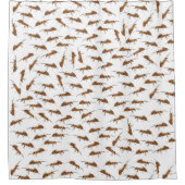 かわいいアリのパターン シャワーカーテン (正面)