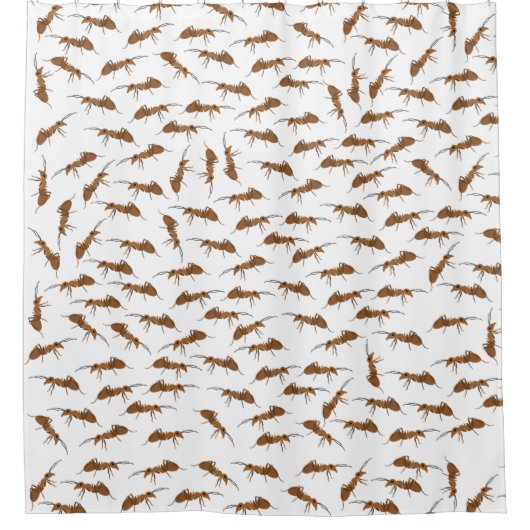 かわいいアリのパターン シャワーカーテン (正面)