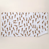 かわいいアリのパターン ビーチタオル (正面)