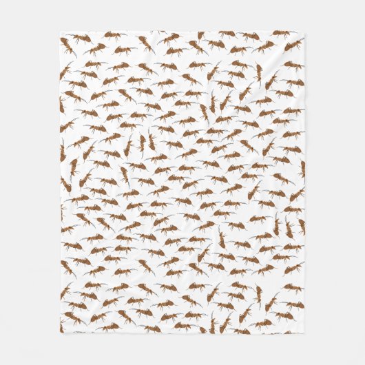 かわいいアリのパターン フリースブランケット (正面)