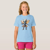 かわいいアリの女の子が踊るロボット・ピクシー Tシャツ (正面フル)