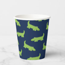 かわいいアリゲータパターン誕生日紙カップ