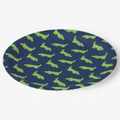 かわいいアリゲータパターン誕生日 ペーパープレート (アングル)