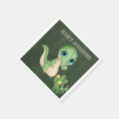 かわいいアリゲーターと多肉乳児シャワー スタンダードカクテルナプキン (角)