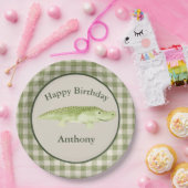かわいいアリゲーターカラーネーム誕生日 ペーパープレート (パーティー)