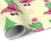 かわいいアリゲータークリスマスパターン ラッピングペーパー (ロールコーナー)