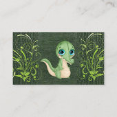 かわいいアリゲーターグリーンおむつラッフルベビーシャワー 名刺 (裏面)