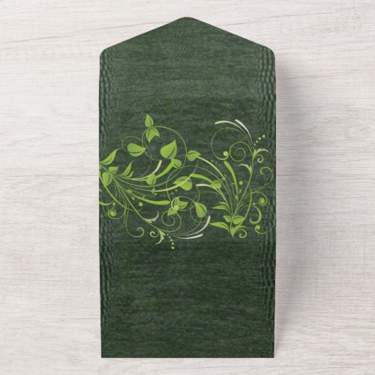 かわいいアリゲーターグリーンレザーサボテンベビシャワー オールインワン招待状 (外側)