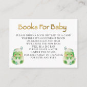 かわいいアリゲーターグリーン金ゴールド花模様ブックスベビー 名刺 (正面)