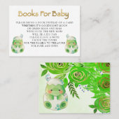 かわいいアリゲーターグリーン金ゴールド花模様ブックスベビー 名刺 (正面/裏面)