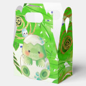 かわいいアリゲーターグリーン金ゴールド花赤ちゃんシャワー フェイバーボックス (オープン)