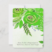 かわいいアリゲーターグリーン金ゴールド花赤ちゃんシャワー 招待状 (裏面)