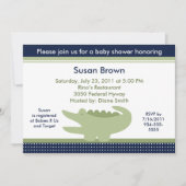 かわいいアリゲーターベビーシャワー招待状 招待状 (正面)