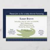 かわいいアリゲーターベビーシャワー招待状 招待状 (正面/裏面)