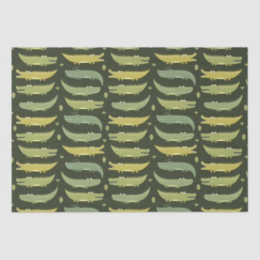 かわいいアリゲーターワニが話し合う 薄葉紙 (正面)