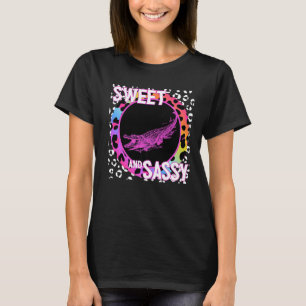 かわいいアリゲーター90sノスタルジアレインボーヒョウ印刷 tシャツ