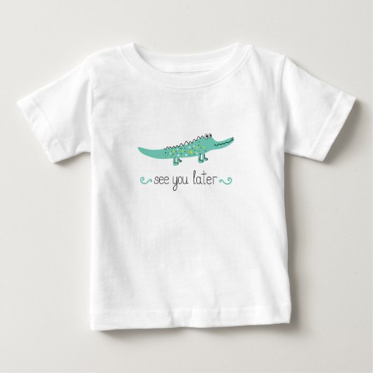 かわいいアリゲーター。後で表示するレタリング ベビーTシャツ (正面)