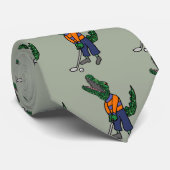 かわいいアリゲータ遊ーのゴルフスポーツマンガ ネクタイ (ロール)