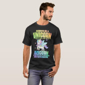 かわいいアリコーンマジカルユニコーンファンタジー伝説のクル Tシャツ (正面フル)