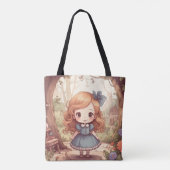 かわいいアリスの不思議の国の森の芸術 トートバッグ (裏面)