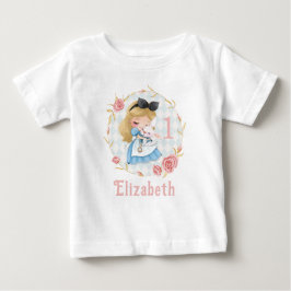 かわいいアリスinワンダーランドガールベビーTシャツ ベビーTシャツ